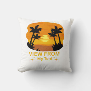 Coussin Vue depuis My Tent - Camping