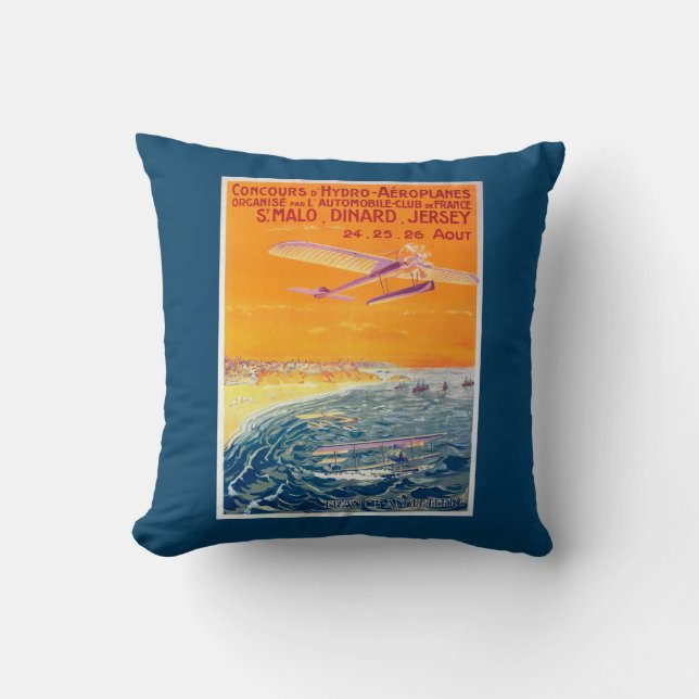 Coussin Vue des avions de flotteur en affiche d'air et de (Recto)