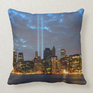 Coussin Vue d'horizon de ville dans la nuit