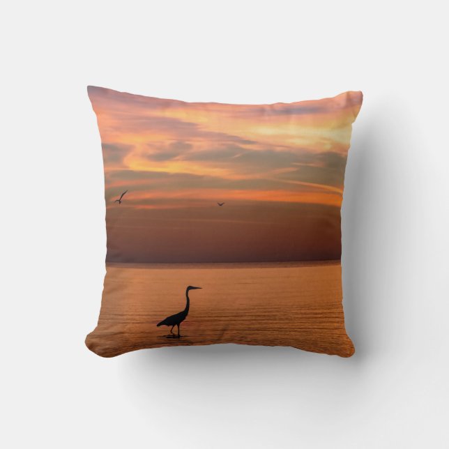 Coussin Vue d'océan au coucher du soleil (Recto)
