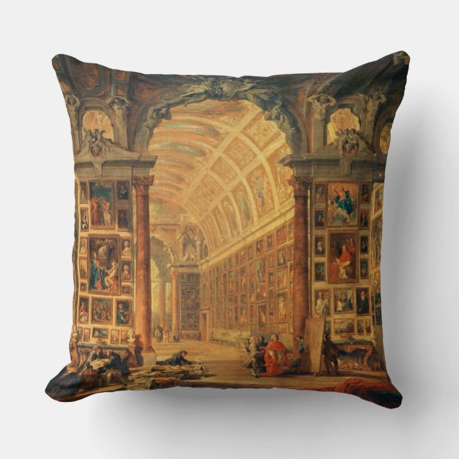 Coussin Vue intérieure de la galerie de Colonna, Rome (Recto)