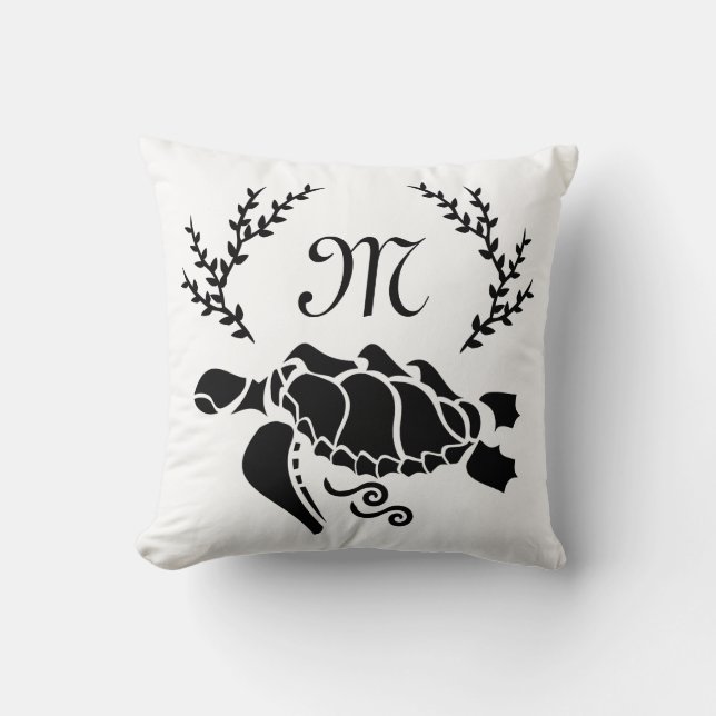 Coussin Vue latérale de la tortue noire (Recto)