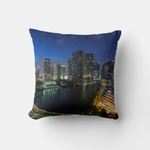Coussin Vue panoramique sur la ville depuis Brickell Key