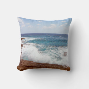 Coussin Vue vintage sur Punta Prima dans l'île