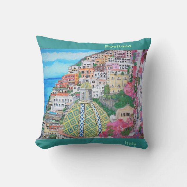 Coussin Vues stupéfiantes de Positano (Recto)