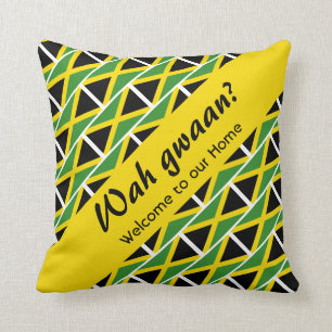 Coussin WAH GWAAN ? Jamaïque Patois Bienvenue