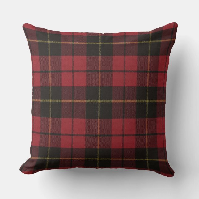 Coussin Wallace Rouge Patiné Original Tartan Carré (Recto)