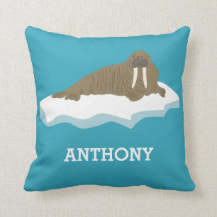 Coussin Walrus sur une illustration Iceberg Personnalisé