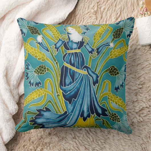 Coussin Walter Crane Bleuet des arts et métiers (Couverture)