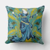 Coussin Walter Crane Bleuet des arts et métiers (Recto)