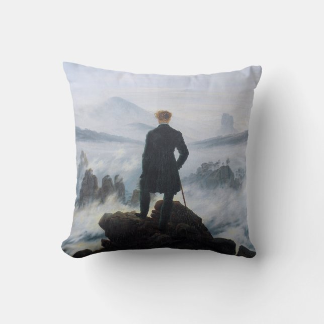 Coussin Wanderer au-dessus de la mer de brouillard (par C. (Recto)