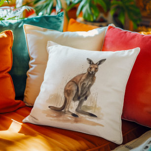 Coussin Wanderer extérieur : aquarelle Kangaroo