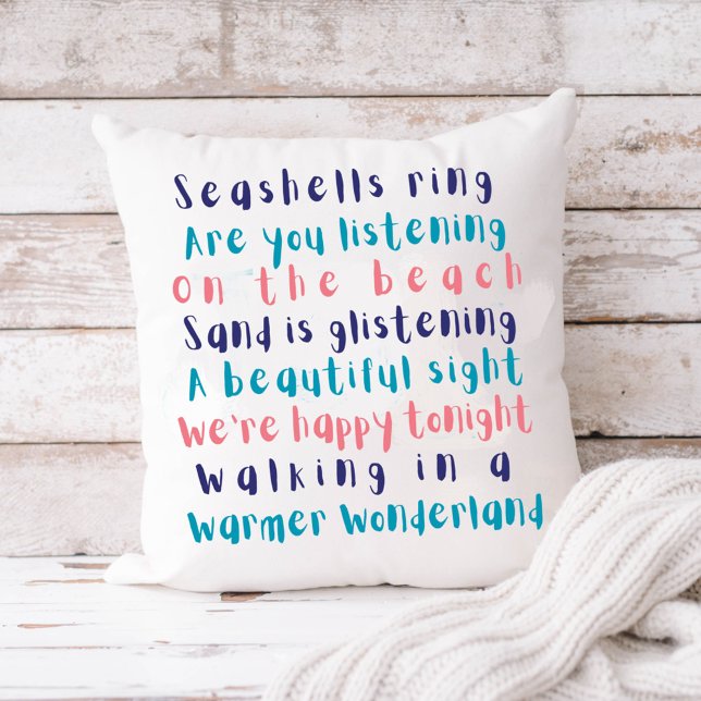 Coussin Warmer Wonderland Typographie tropicale Noël (Créateur téléchargé)