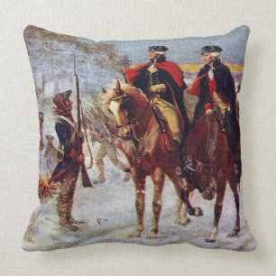 Coussin Washington et Lafayette au ~ de forge de vallée
