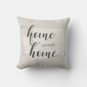 Coussin Washington - Home Sweet Home burlap look