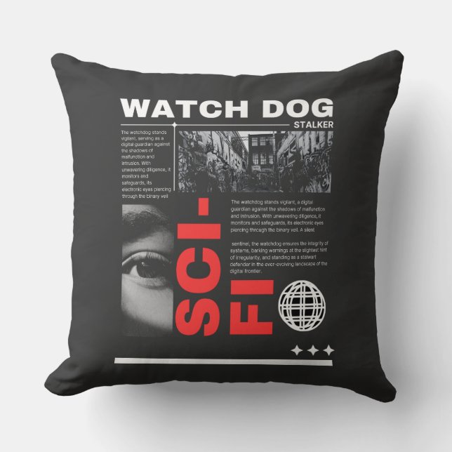 Coussin Watch Dogs Throw Pillow  (Recto)