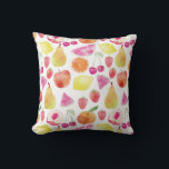 Coussin Watecolor Fruit Art<br><div class="desc">Motif de fruits d'aquarelle. Fraîchement,  coloré et joli design pour les gourmands. Parfait pour l'été.</div>