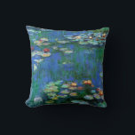 Coussin Water Lys 1916 Claude Monet Fine Art<br><div class="desc">Water Lilies fait partie d'une série de nombreuses peintures de fleurs de lys d'eau réalisées par Claude Monet,  artiste impressionniste français,  peignant les reflets de lumière,  de couleur et de nature dans l'eau de l'étang parmi les calottes.</div>