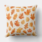 Coussin Watercolor Autumn Leaves Pillow (Verso)