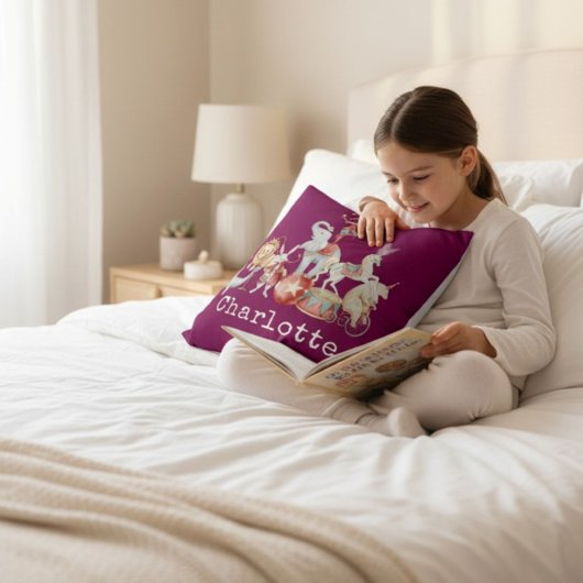 Coussin Watercolor Circus Animals Juggling Elephant Design