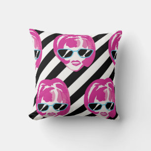 Coussin Watercolor Fashion Girls Visages Motif