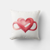 Coussin Watercolor Infinity Pink Heart Throw Pillow (Recto)