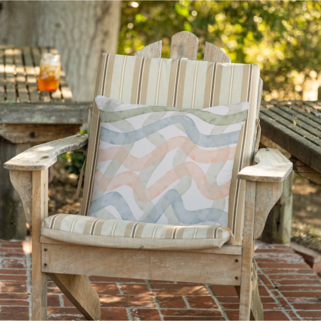 Coussin Watercolor Mopping Brushstrokes Pattern In Pastel (Chaise)
