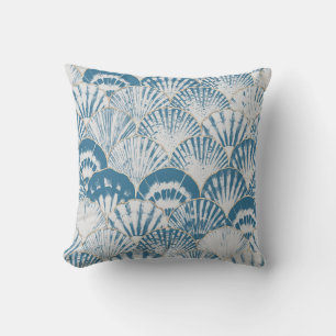 Coussin Watercolor sea shell japonais vagues transparent p