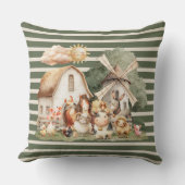 Coussin Watercolor Whimsical Farm Animals (Recto)