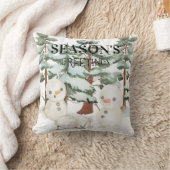 Coussin Watercolour Snowmen Scene (Couverture)