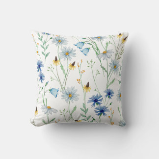 Coussin Watercolour Wildflower Throw Pillow Cover