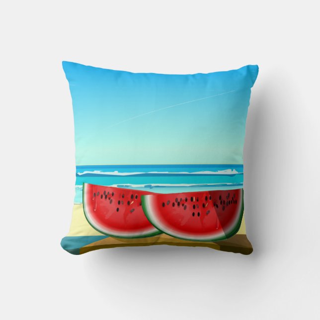 Coussin Watermelon Beach Été Vivement d'été (Recto)
