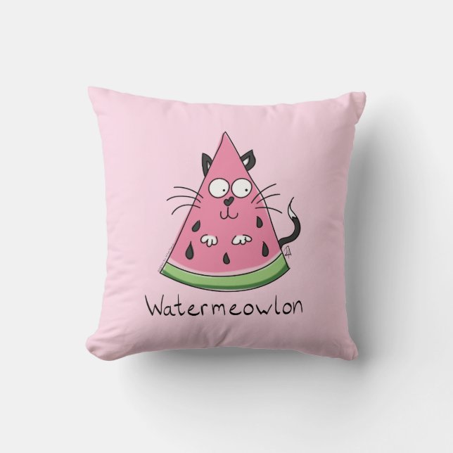 Coussin Watermelon Chat Cute Kids (Recto)