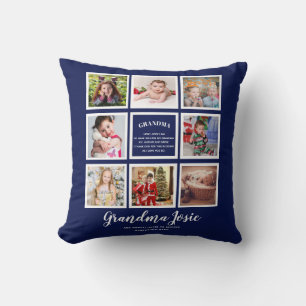 Coussin We Love Grandma Photo Collage Personnalisé