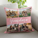 Coussin We Love You Grand-mère 4 Photo Collage<br><div class="desc">Dites que nous vous aimons à grand-mère cette saison de vacances avec un cadeau de Noël personnalisé jetez un oreiller avec 4 de vos photos préférées et petits-enfants noms et... Tout le texte de cette conception est modifiable afin que vous puissiez ajouter votre propre message ou texte. Disponible dans une...</div>