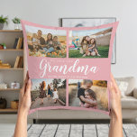 Coussin We Love You Grand-mère 4 Photo Collage<br><div class="desc">Dites que nous vous aimons à grand-mère cette saison de vacances avec un cadeau de Noël personnalisé jetez un oreiller avec 4 de vos photos préférées et petits-enfants noms et... Tout le texte de cette conception est modifiable afin que vous puissiez ajouter votre propre message ou texte. Disponible dans une...</div>