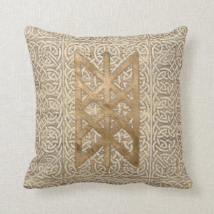 Coussin Web de Wyrd Matrix de destin - or vintage
