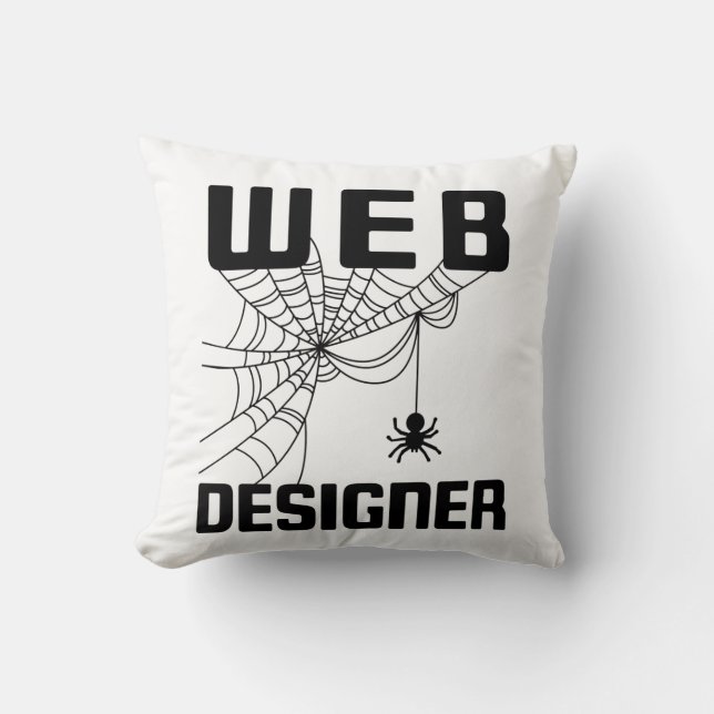 Coussin Web Designer Design Site Web Développeur Spider (Recto)