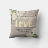 Coussin Wedding shower Hydrangea Fleur String Lumières Boi (Verso)