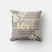 Coussin Wedding shower Hydrangea Fleur String Lumières Boi (Recto)