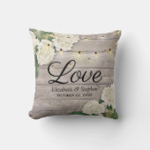 Coussin Wedding shower Hydrangea Fleur String Lumières Boi (Recto)