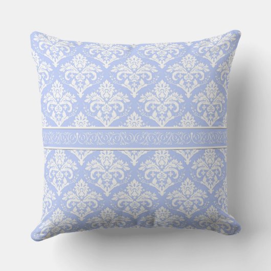 Coussin - Wedgewood Blue Damask (Verso)