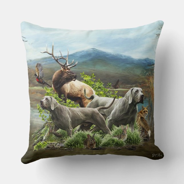 Coussin Weimaraner, "Grey Ghost" (Verso)