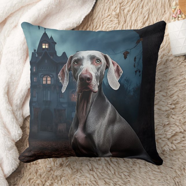 Coussin Weimaraner Halloween effroi (Couverture)