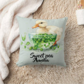 Coussin Weiße Ente ißt Erbsen aus Schale (Couverture)