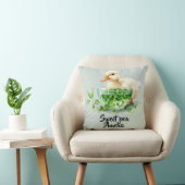 Coussin Weiße Ente ißt Erbsen aus Schale (Chaise)