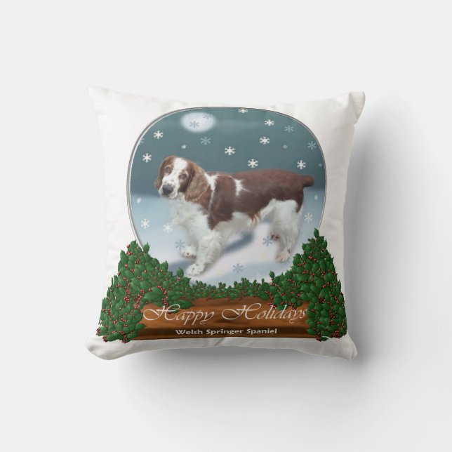 Coussin Welsh Springer Spaniel Christmas (Recto)