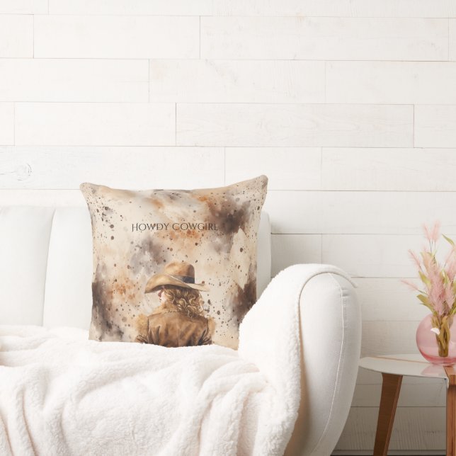 Coussin Western Cowgirl Horse Floral (Canapé)