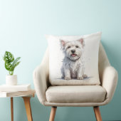 Coussin Westie Cheeky Cute Personnalisé (Chaise)