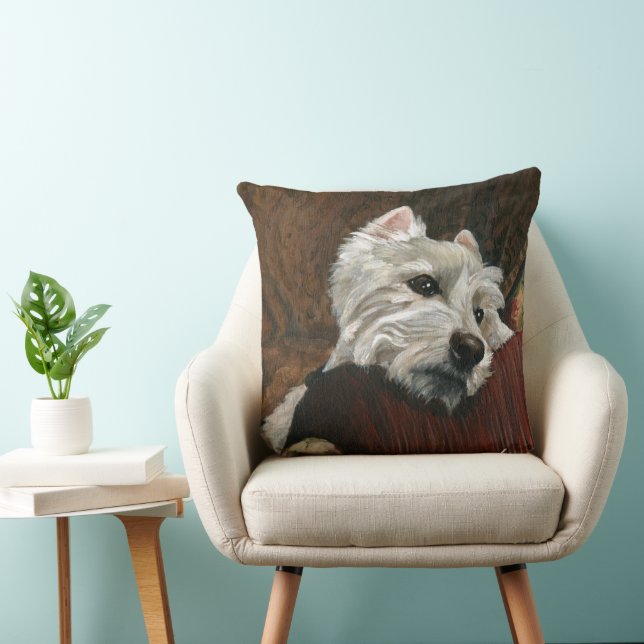 Coussin Westie sur canapé (Chaise)